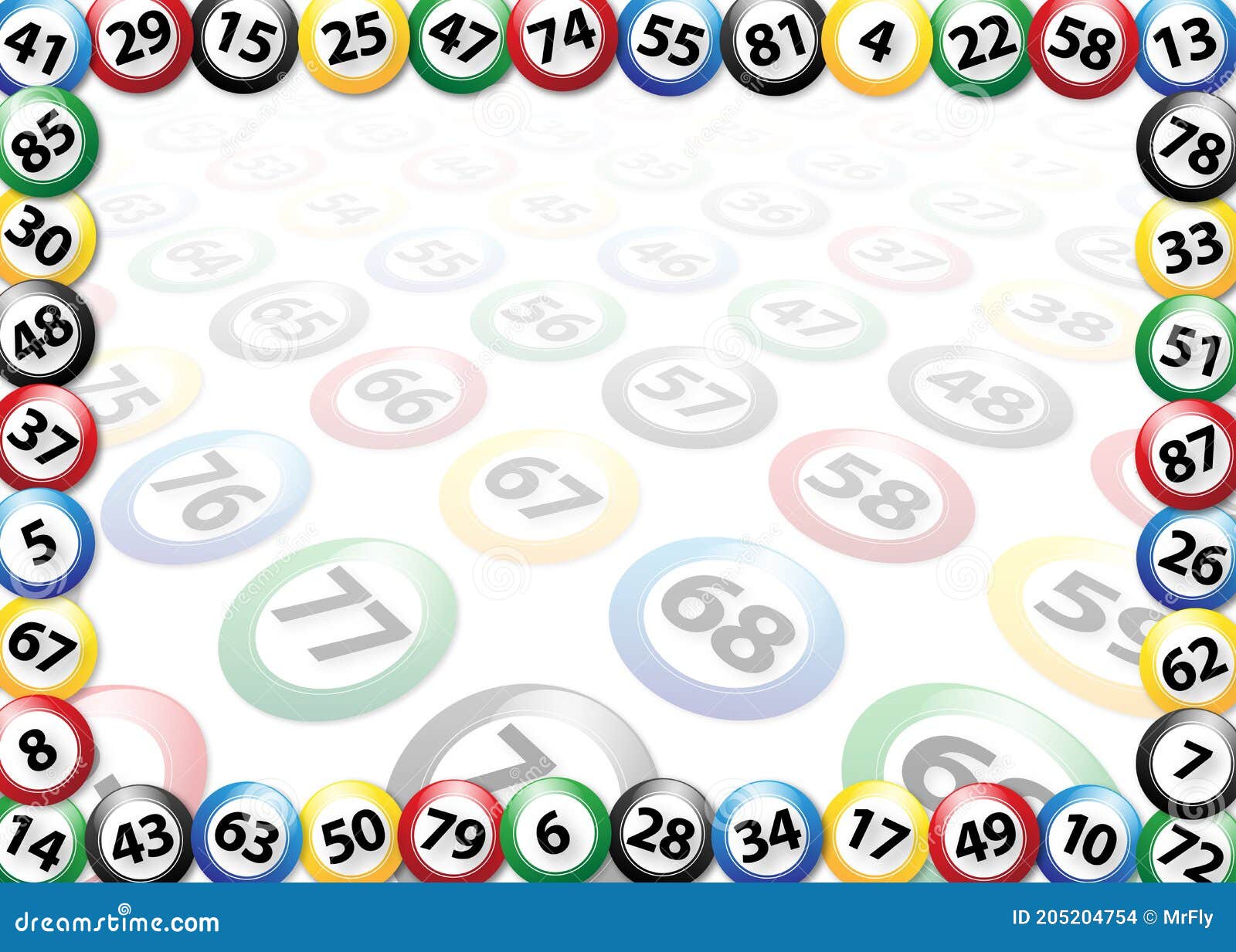 Bingo Balls Frame Concept, Vector Illustration Stock Vector