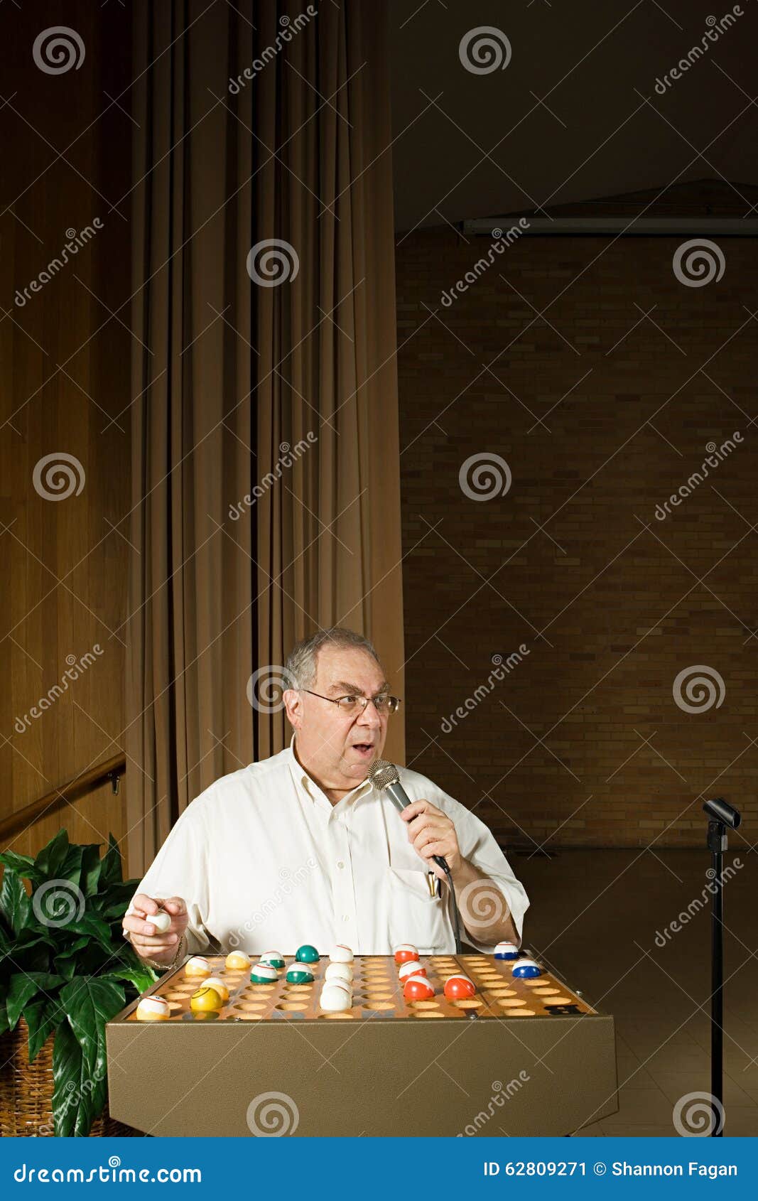 bingo caller at work