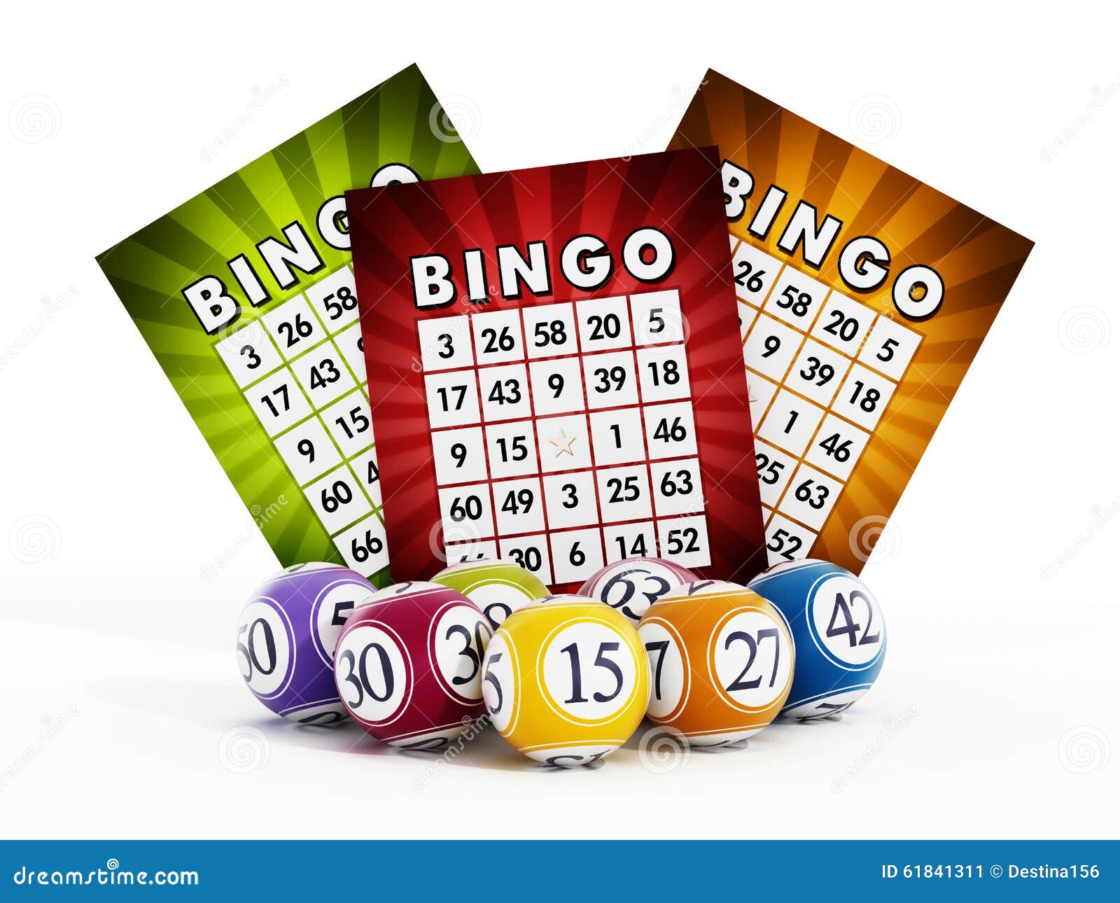 Bingo Card And Balls With Numbers Stock Illustration - Illustration of