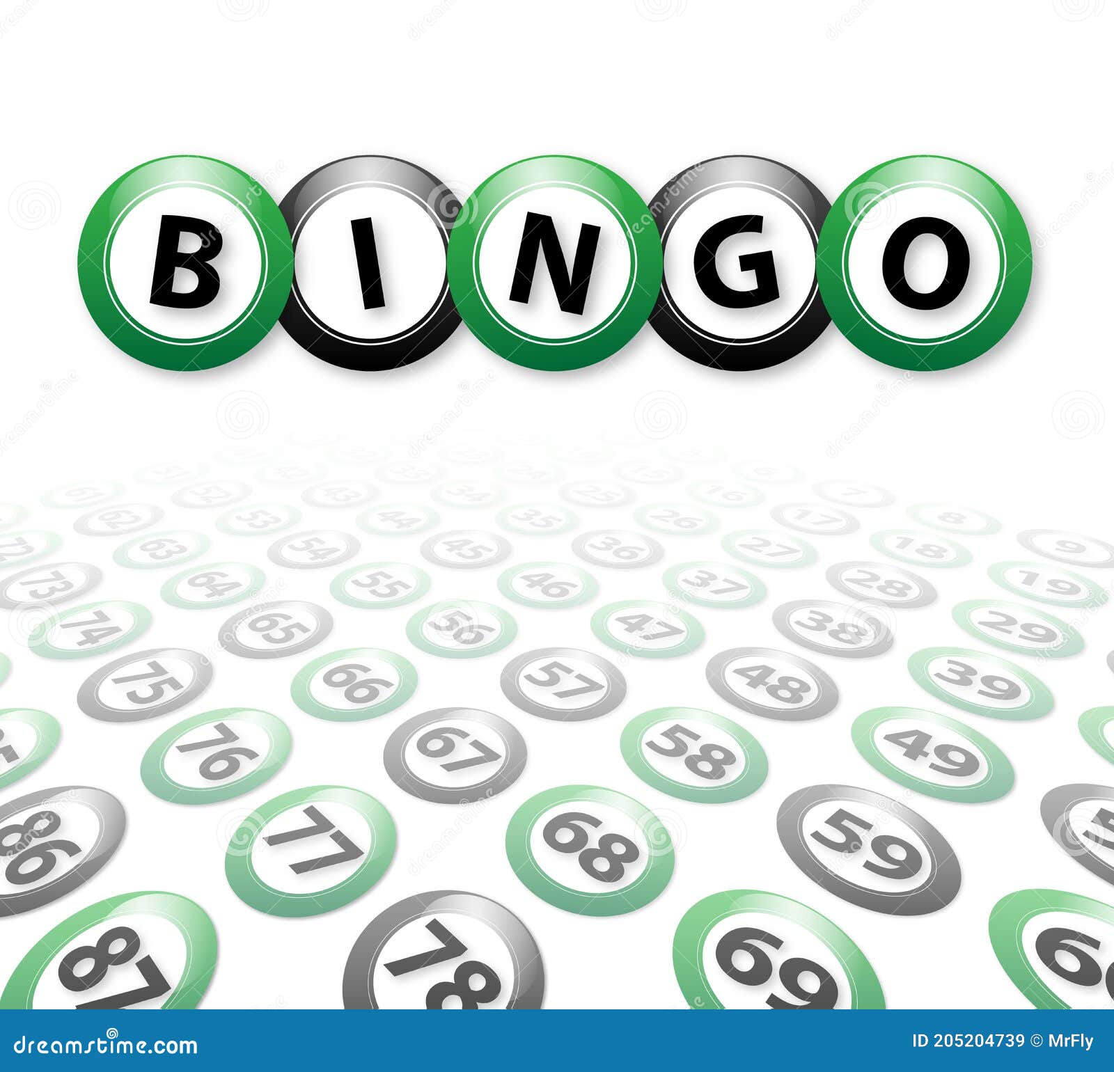 Bingo Game Wallpaper Concept Green and Black, Vector Illustration Stock