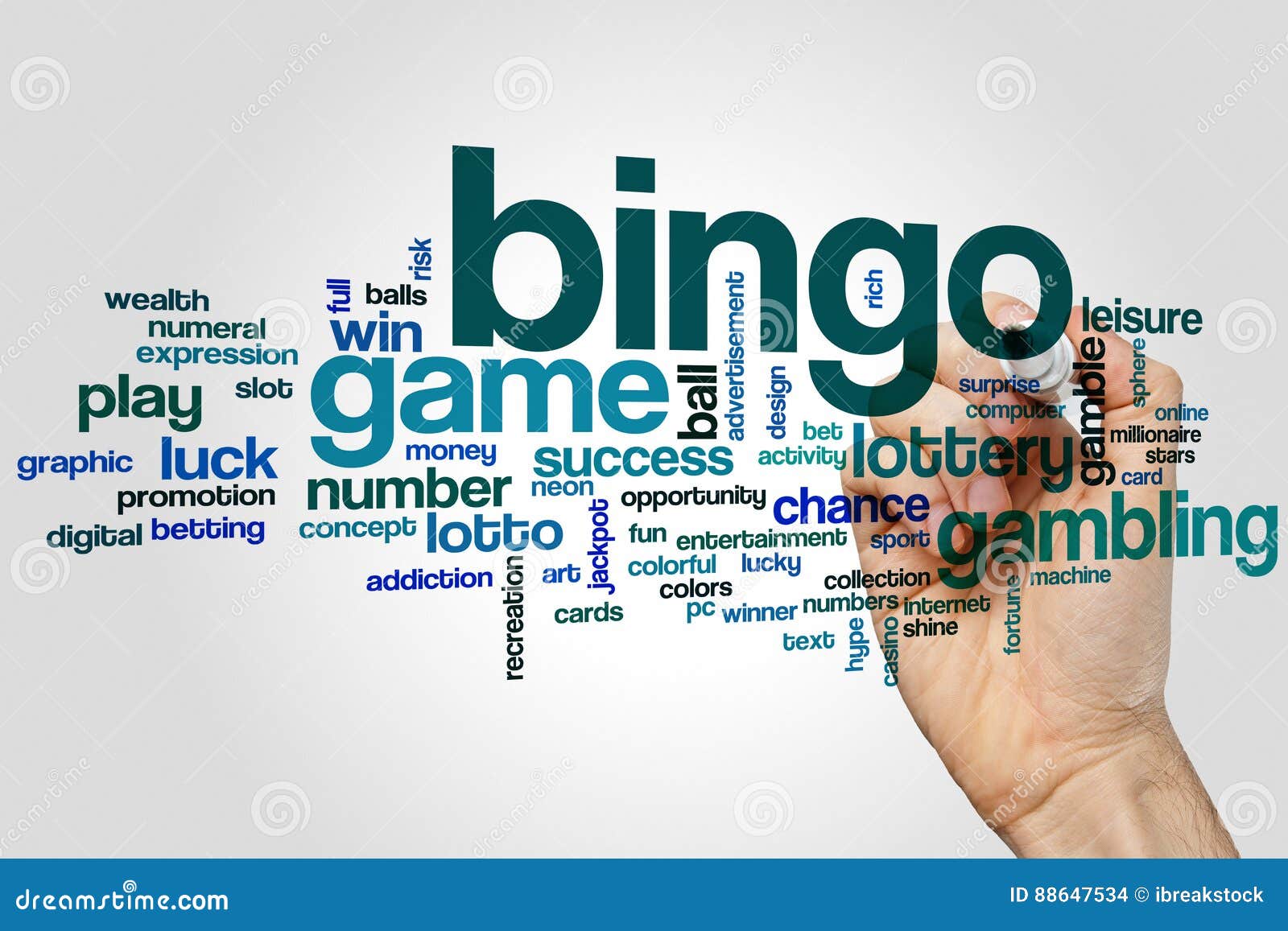Bingo Word Cloud Concept on Grey Background Stock Photo Image of