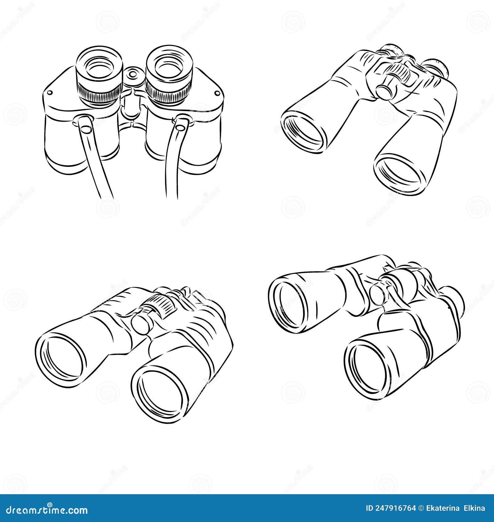 Binocular. Binocular Hand Drawing Vector Illustration. Binocular Sketch