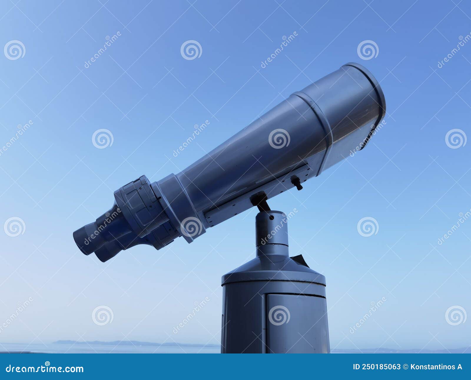 Binocular Isolated on the Blue Sky Watching on the Sea Stock Image