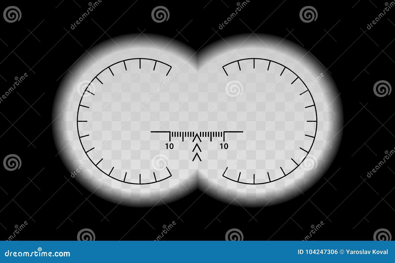 binocular scale military view with optical sight.