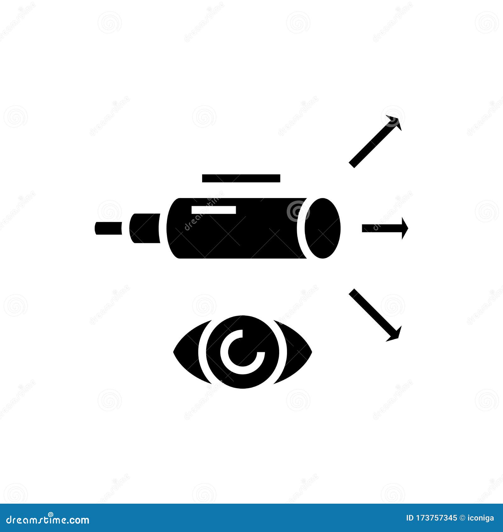 Binoculars Black Icon, Concept Illustration, Vector Flat Symbol, Glyph