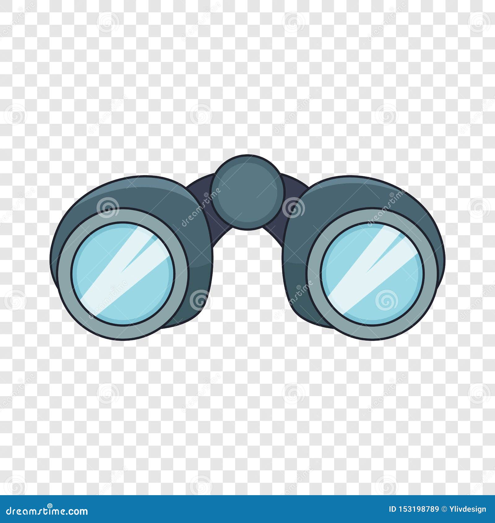Binoculars Explorer Icon, Cartoon Style Stock Vector Illustration of