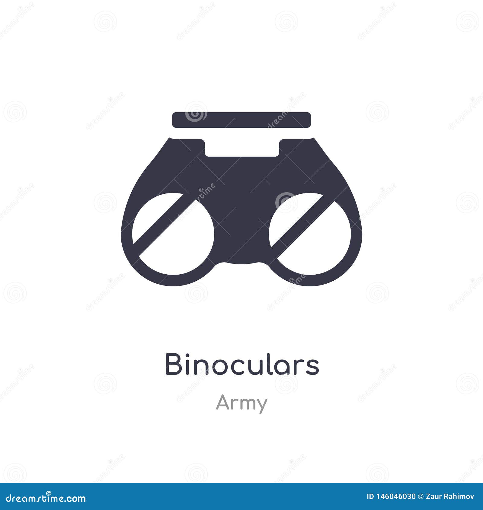 Binoculars Icon. Isolated Binoculars Icon Vector Illustration from Army