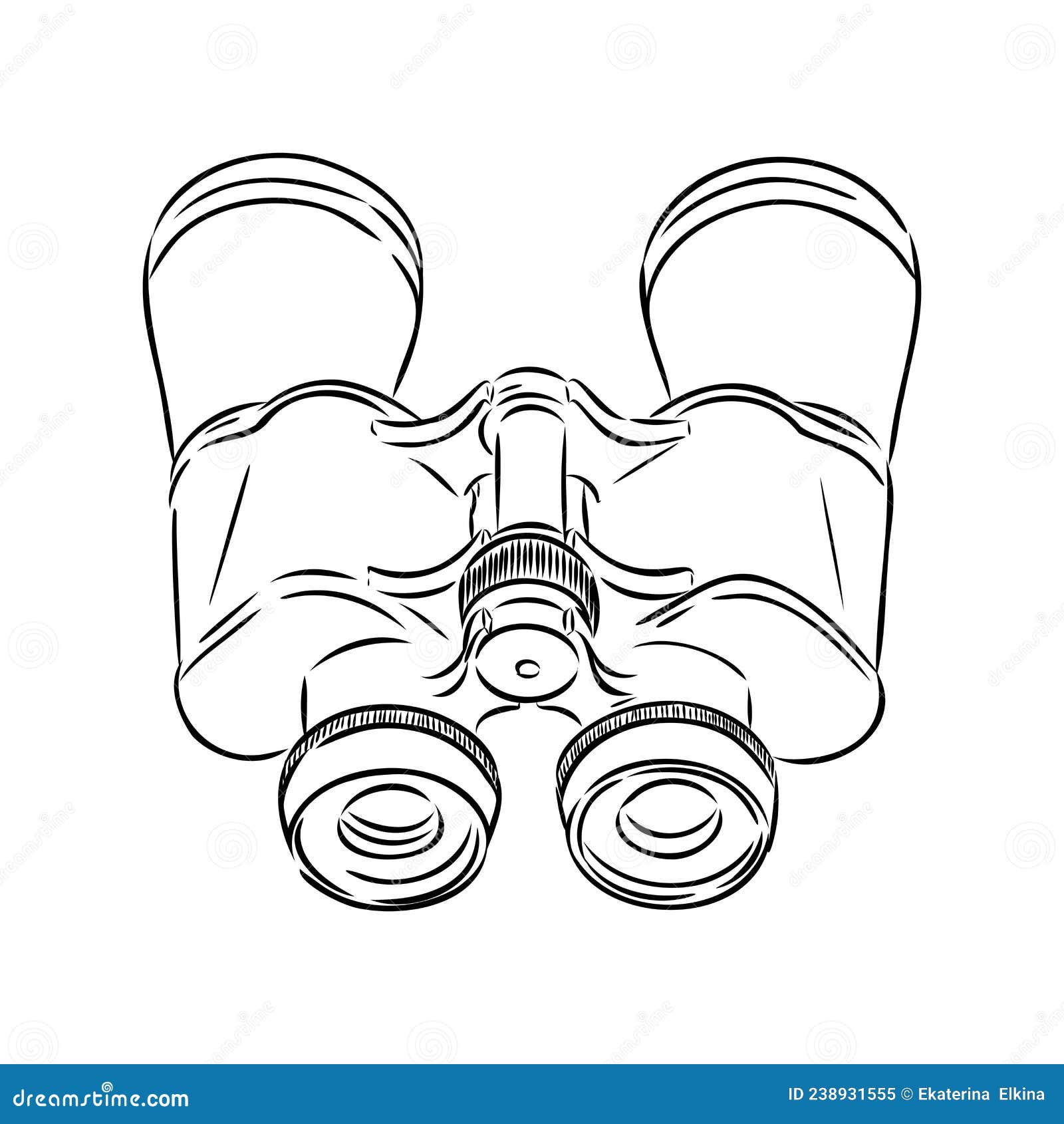 Binoculars Isolated on White Background. Vector Illustration of a