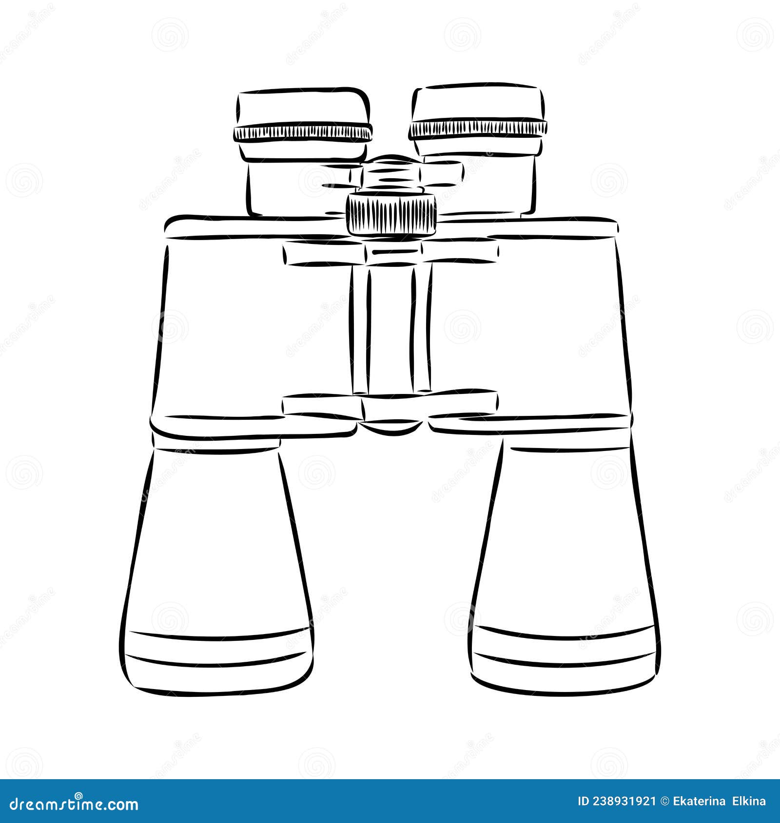 Binoculars Isolated on White Background. Vector Illustration of a