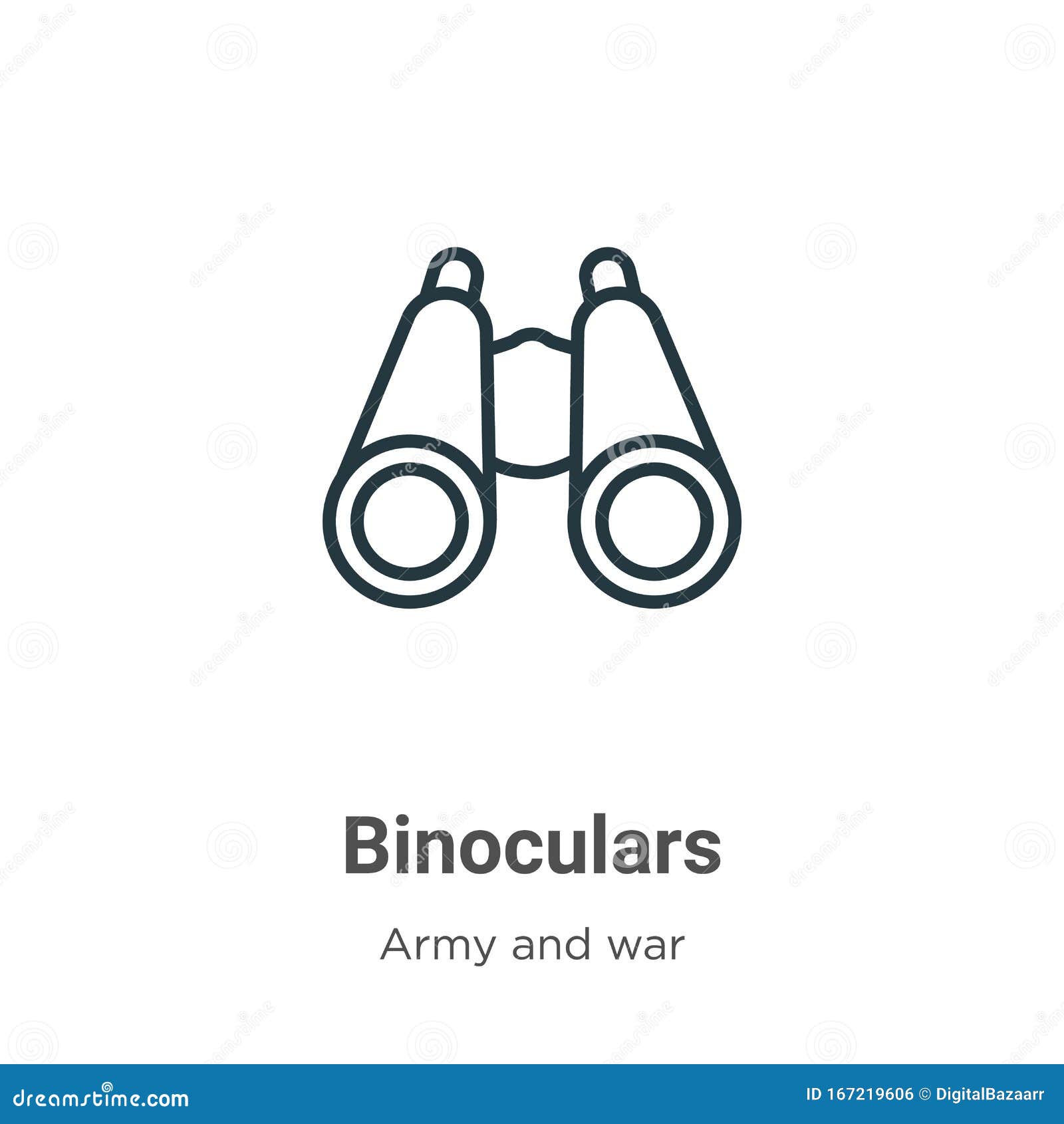 Binoculars Outline Vector Icon. Thin Line Black Binoculars Icon, Flat