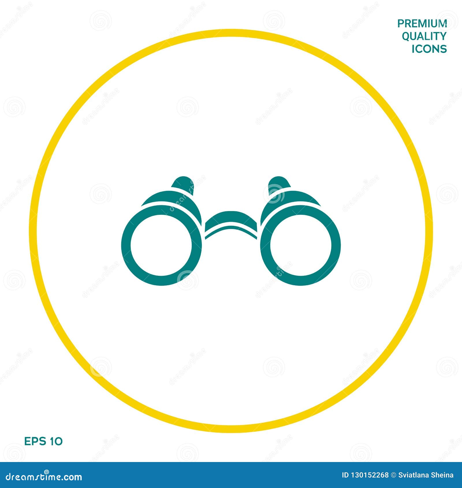 Binoculars Symbol Icon. Graphic Elements for Your Design Stock Vector