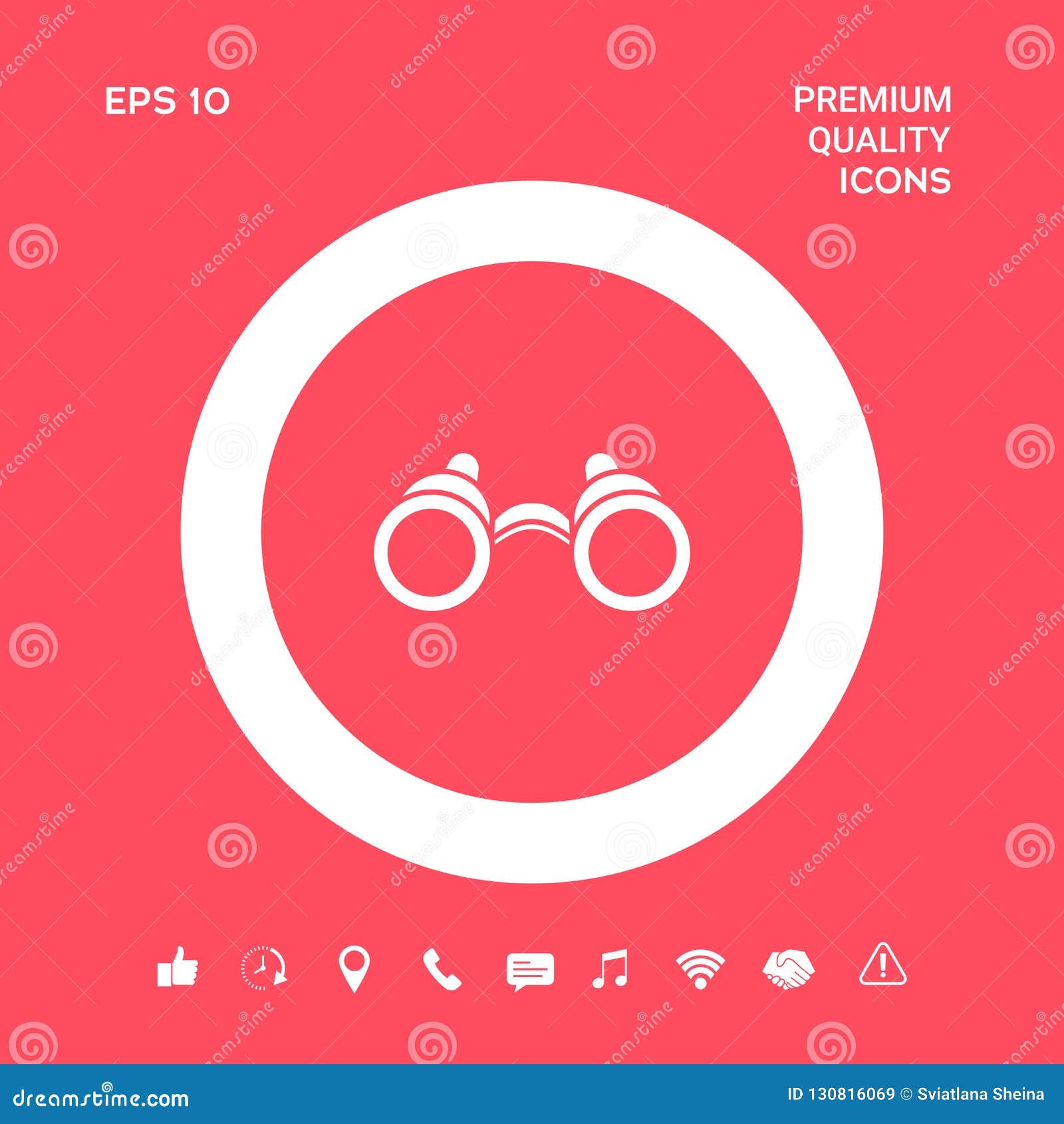 Binoculars Symbol Icon. Graphic Elements for Your Design Stock Vector