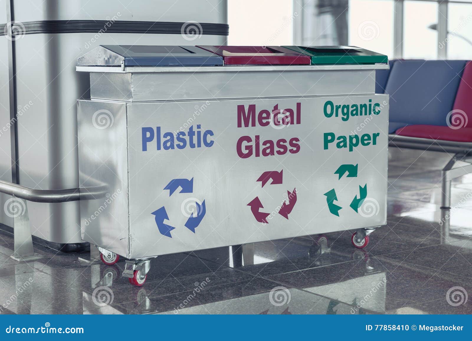 Bins for Separate Waste Collection Stock Photo Image of container