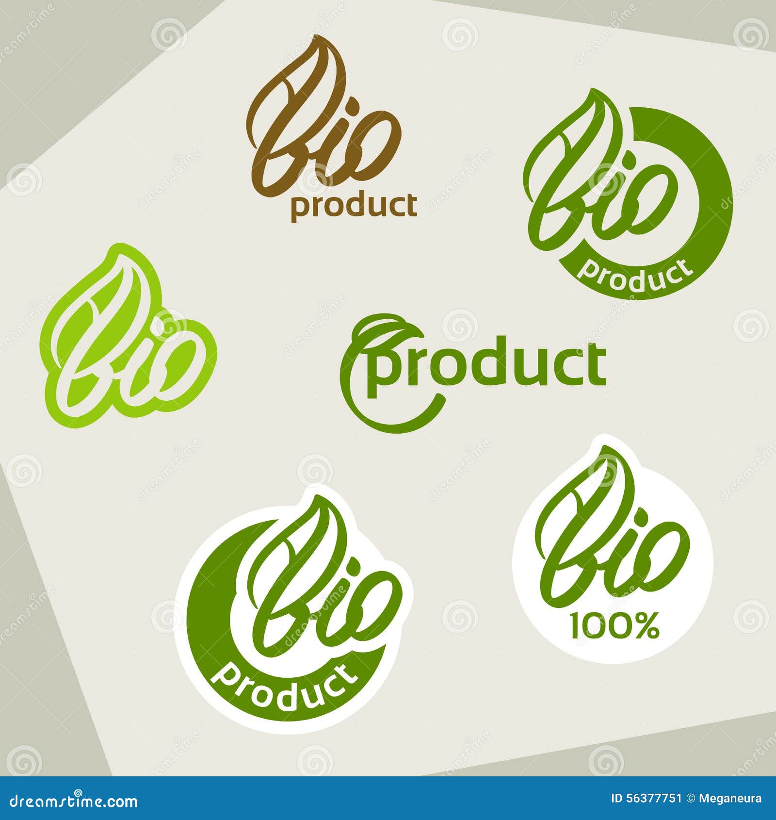 bio logo, eco label, natural product sign, organic icon set