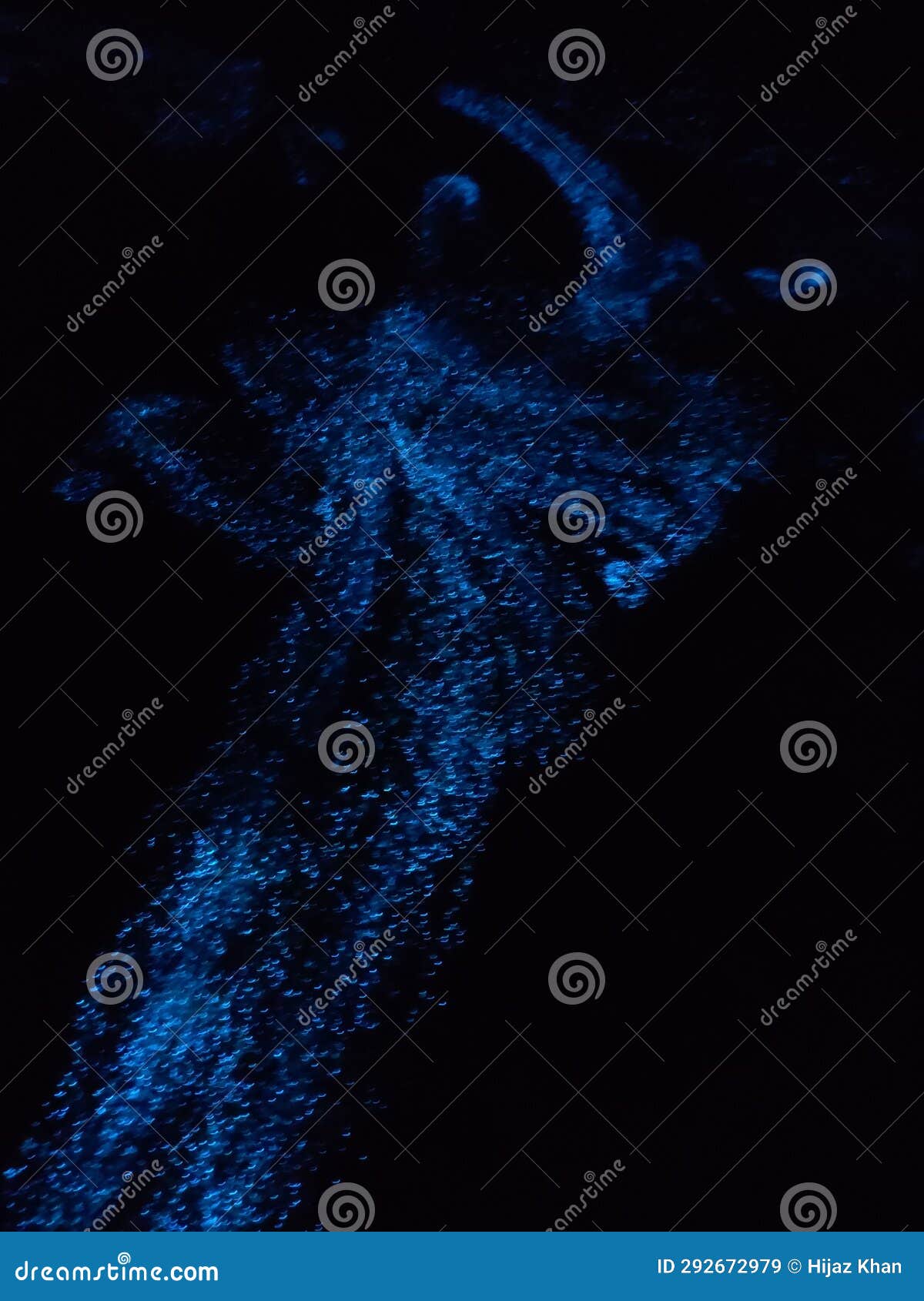 bio luminescence. illumination of plankton at lakshadweep. stock photo