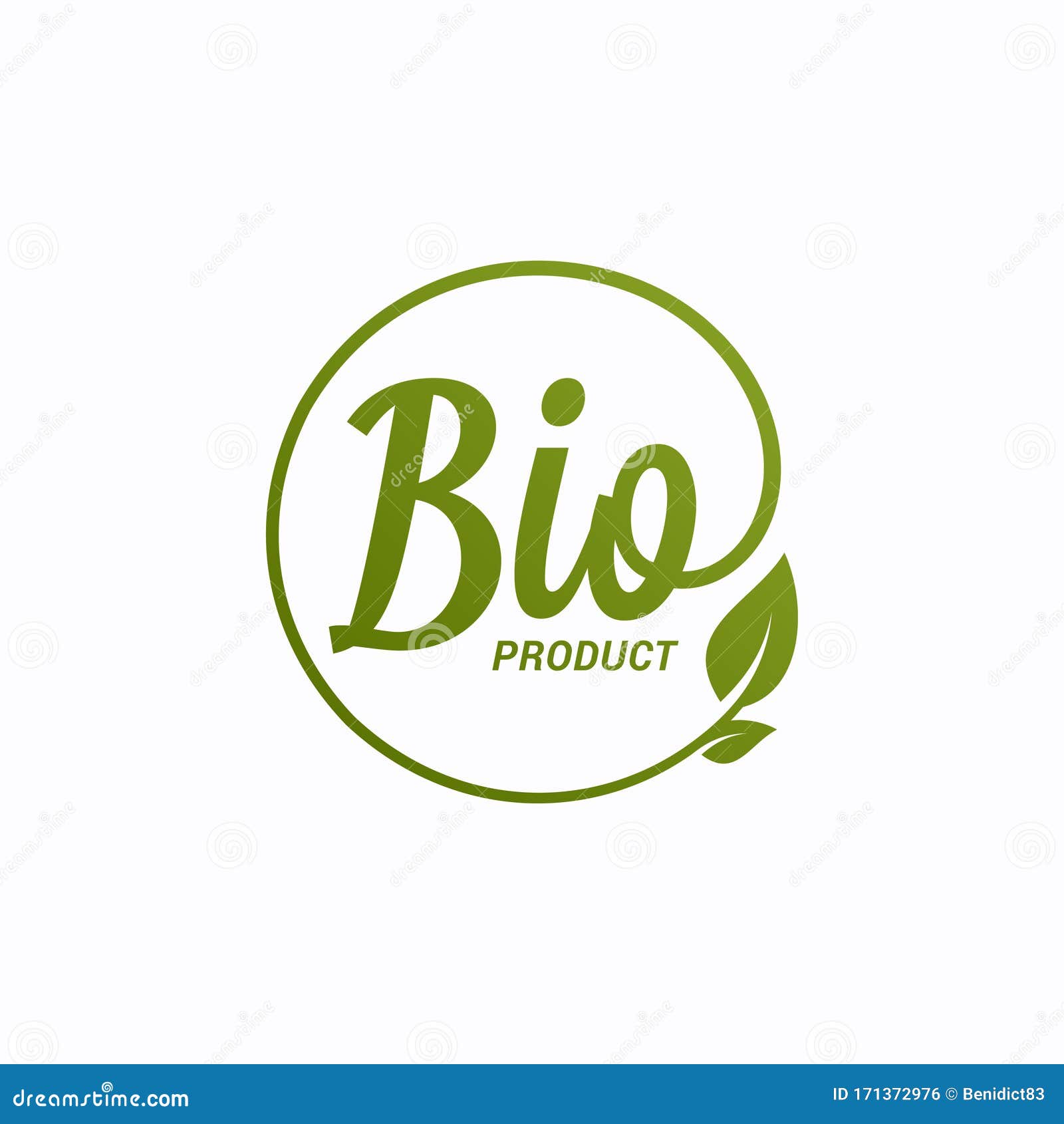 Bio Product Design. Bio Logo with Leaf on White Stock Vector