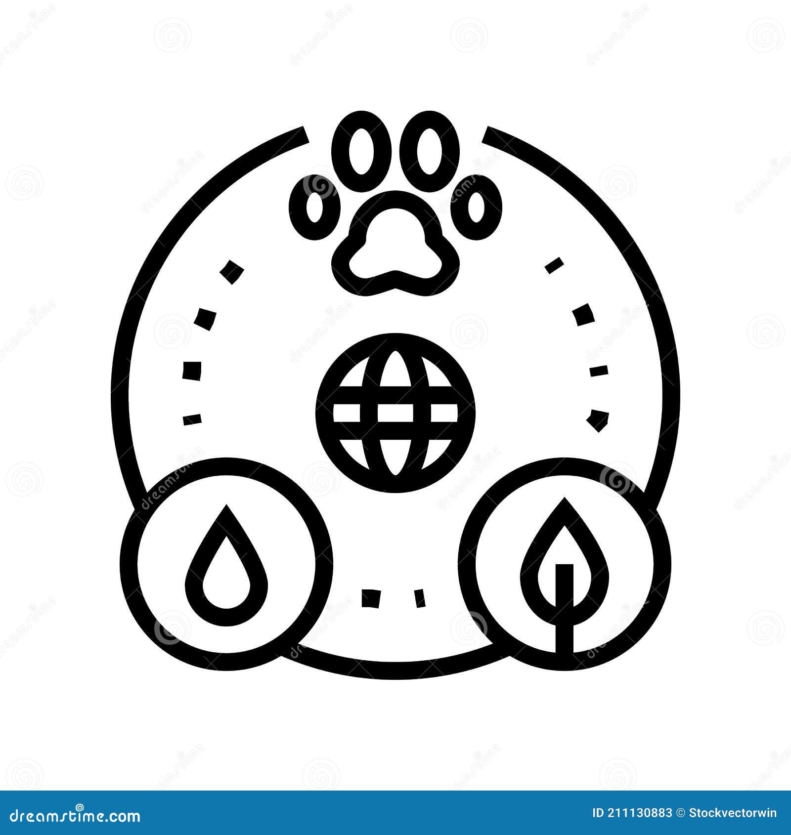 biocenosis ecosystem line icon  