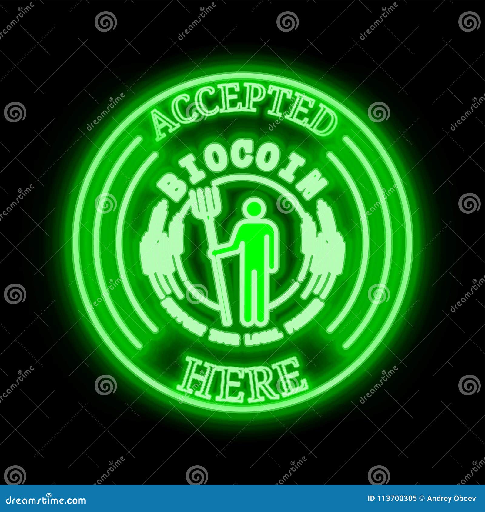 BioCoin (BIO) Accepted Here Sign Stock Illustration - Illustration of  money, banking: 113700305
