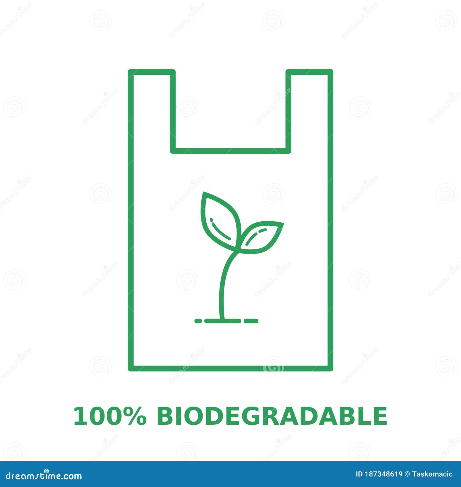 Biodegradable plastic bag line icon. Shopping bag made of starch (corn,  potato). Plant based compostable eco friendly bag. Edible bioplastics.  Vector Stock Vector Image & Art - Alamy
