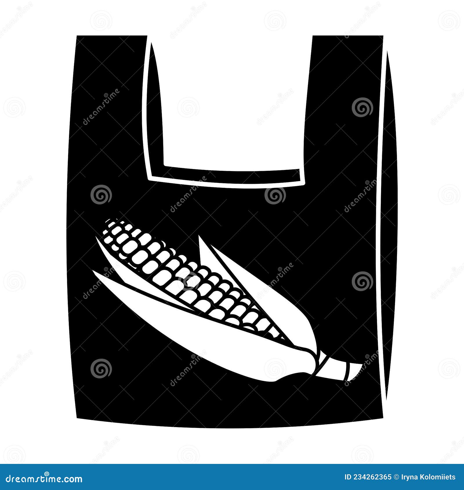 Biodegradable Plastic Bag Made of Corn Starch Stock Vector