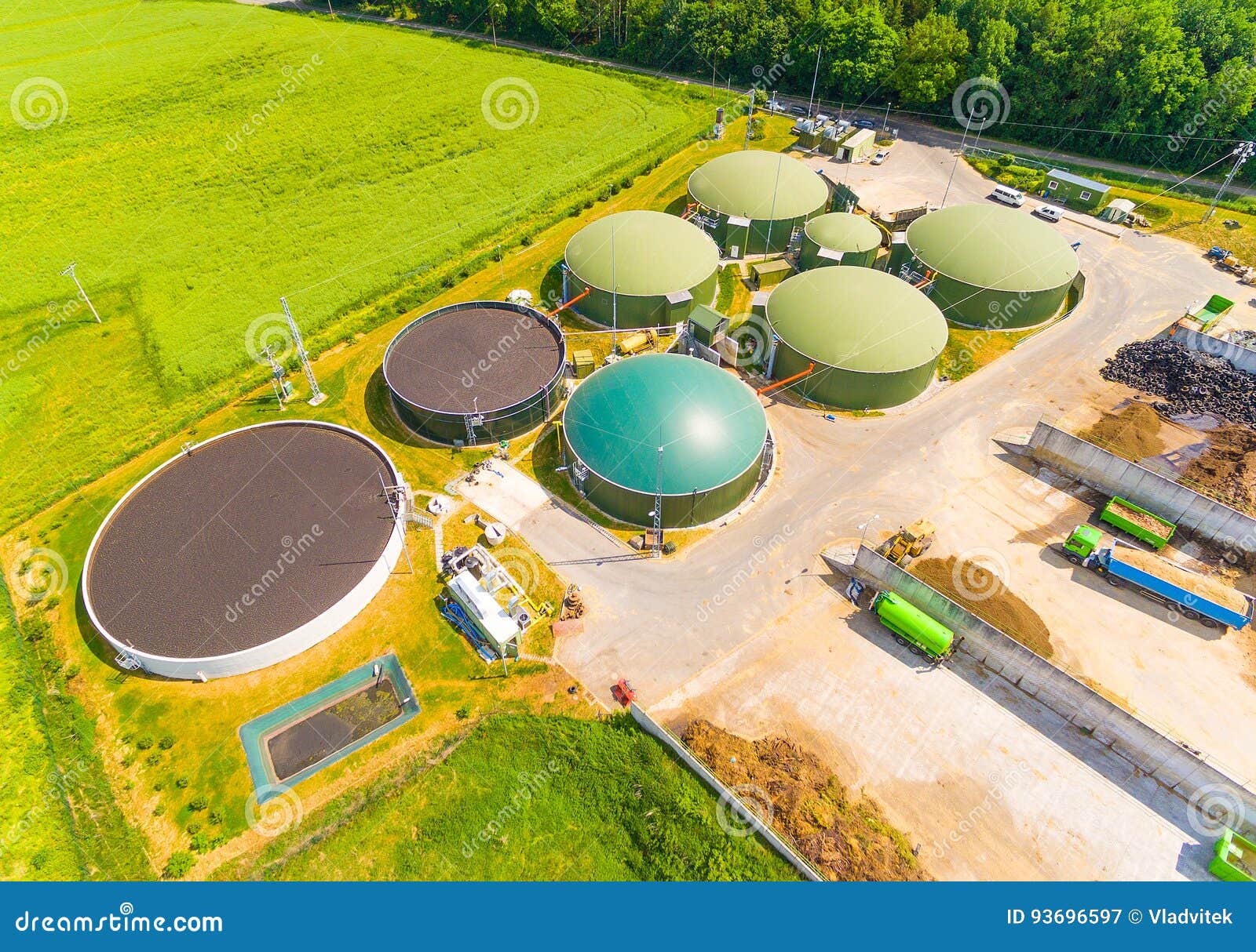 biogas plant and farm.