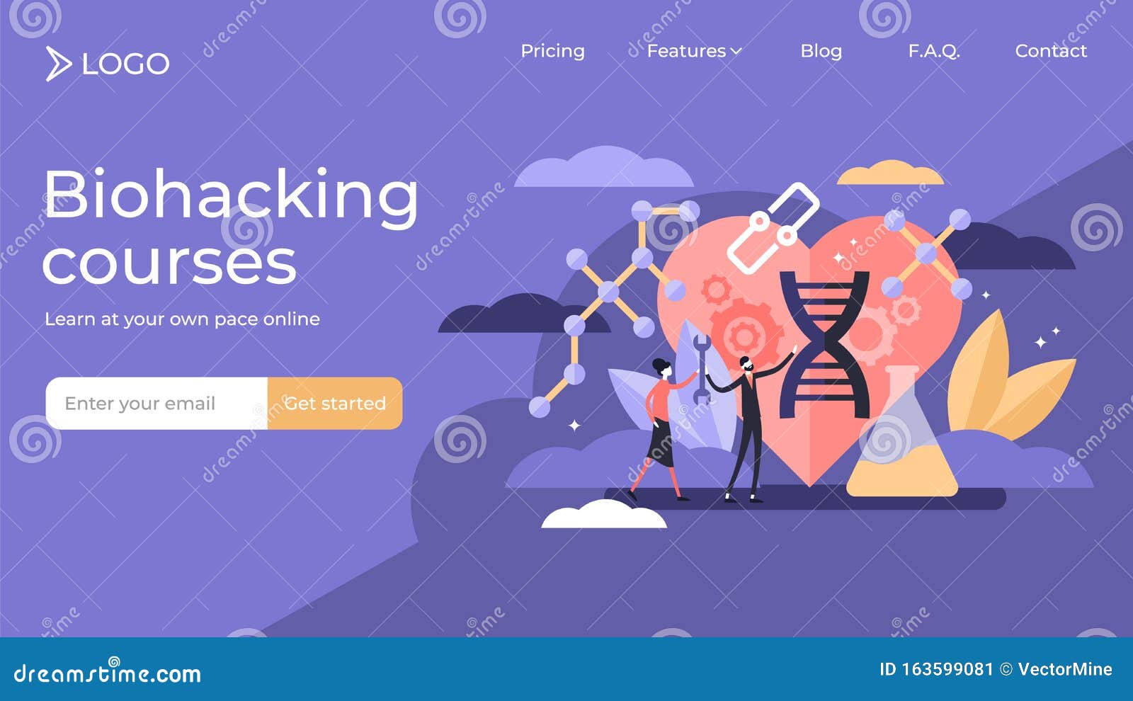biohacking tiny persons   landing page template .