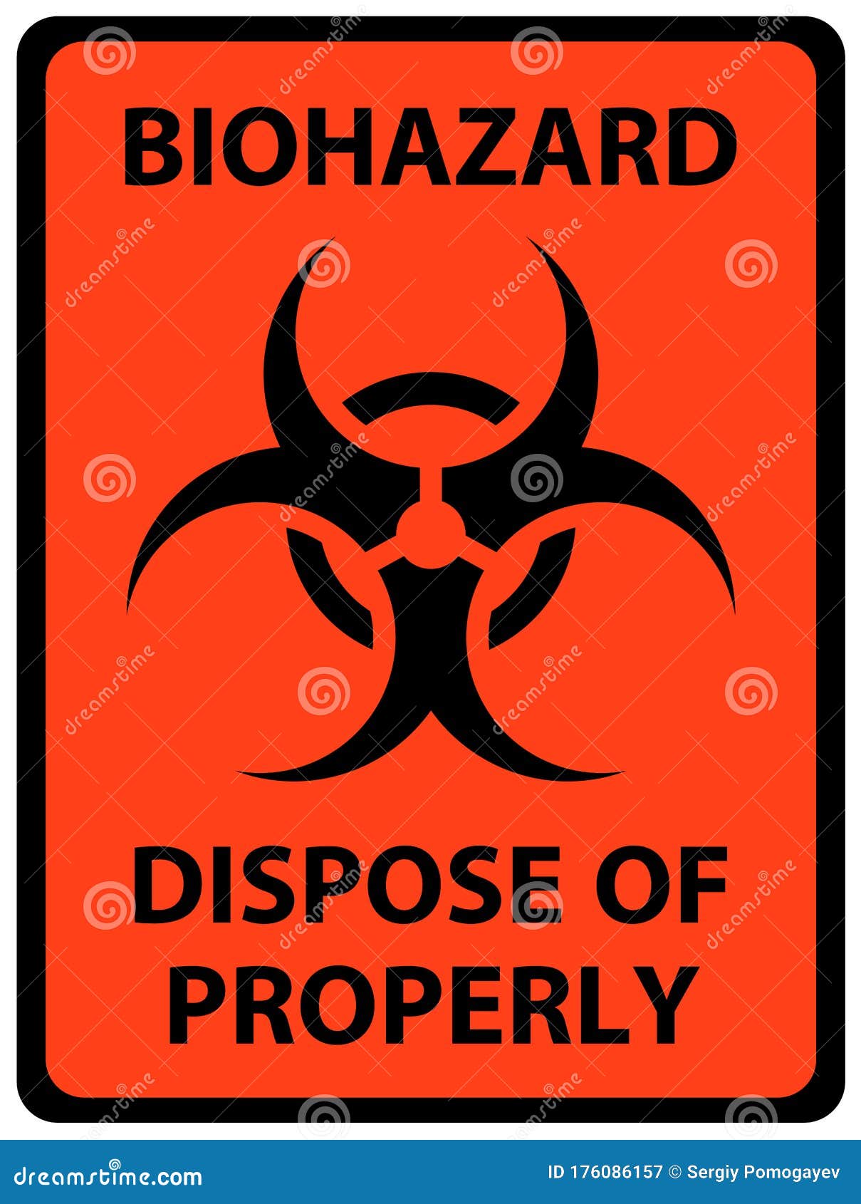 biohazard dispose of properly sign