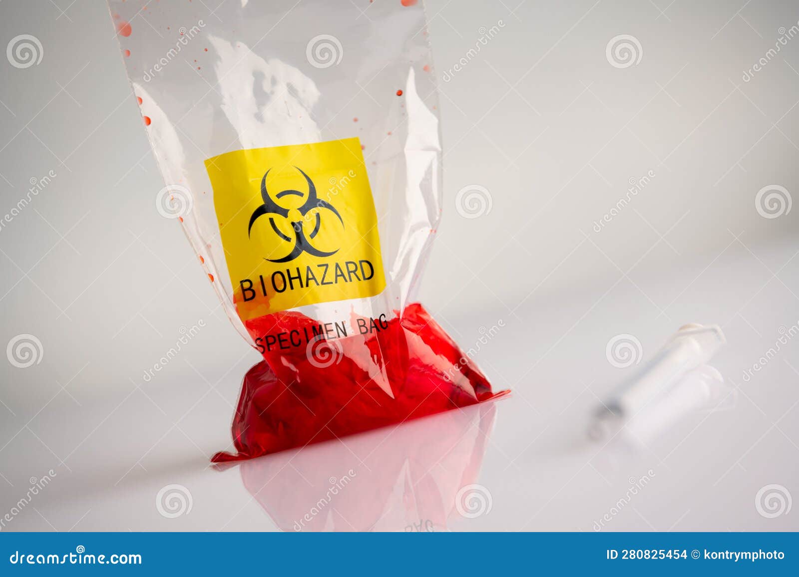 Biohazard Specimen Plastic Bag Stock Photo Image of caution