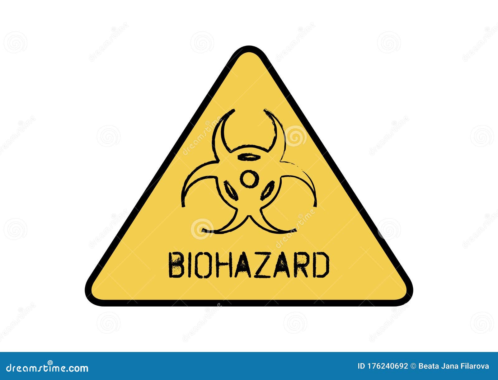 Biohazard Symbol Yellow Warning Sign Vector Stock Vector Illustration of bacteria, biological