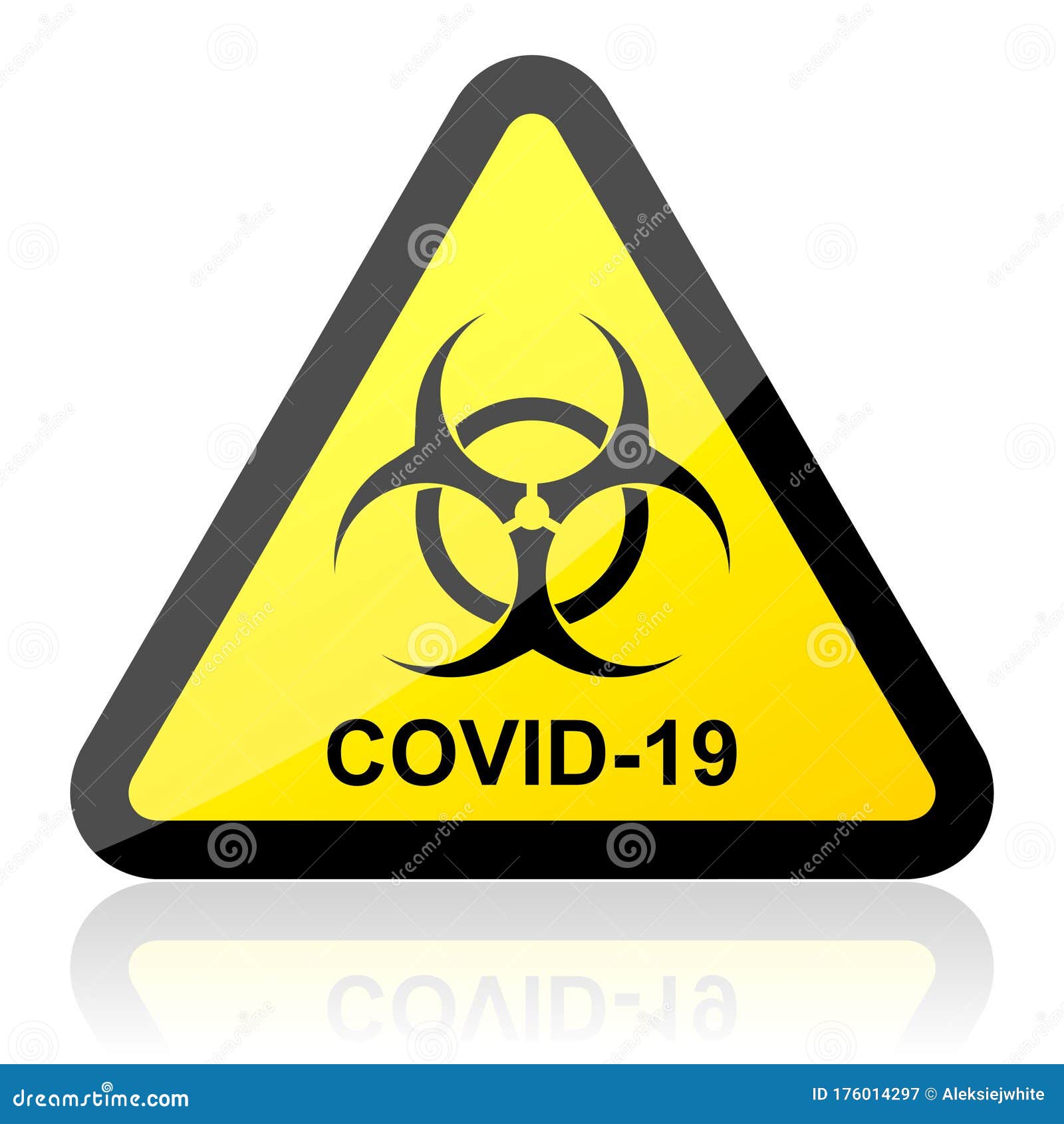 Biohazard Virus Covid19 Vector Warning Sign Stock Vector