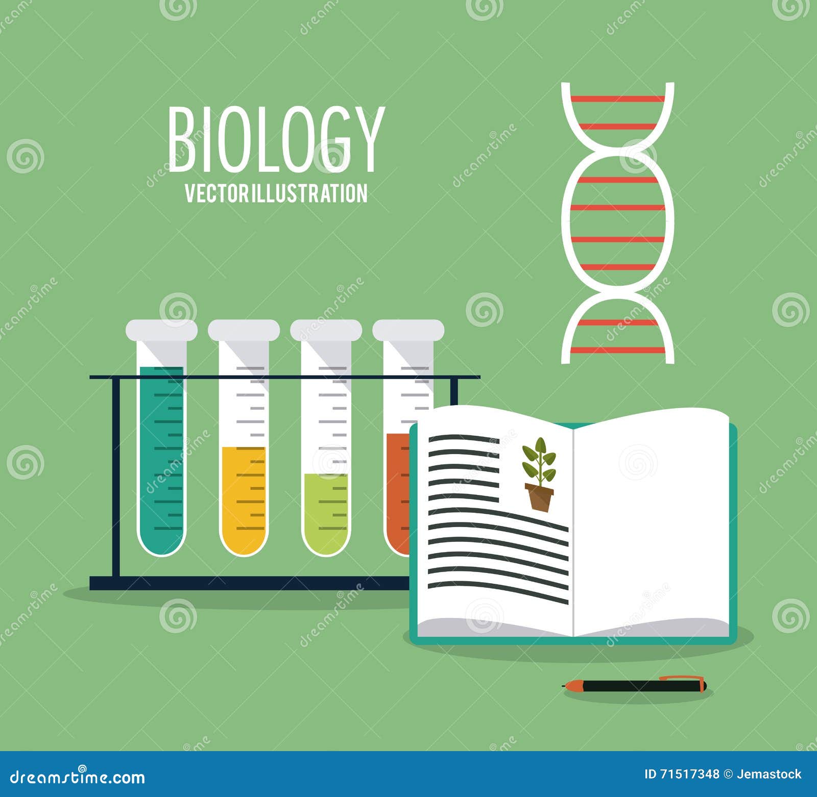 Biology Design. Lab Icon. Flat Illustration, Vector Stock Vector