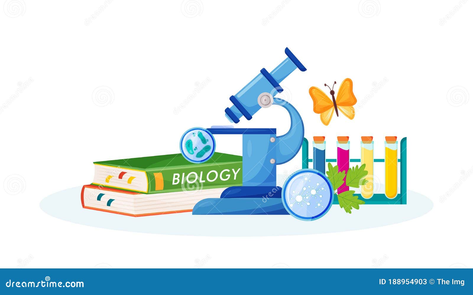 Biology Flat Concept Vector Illustration Stock Vector Illustration of