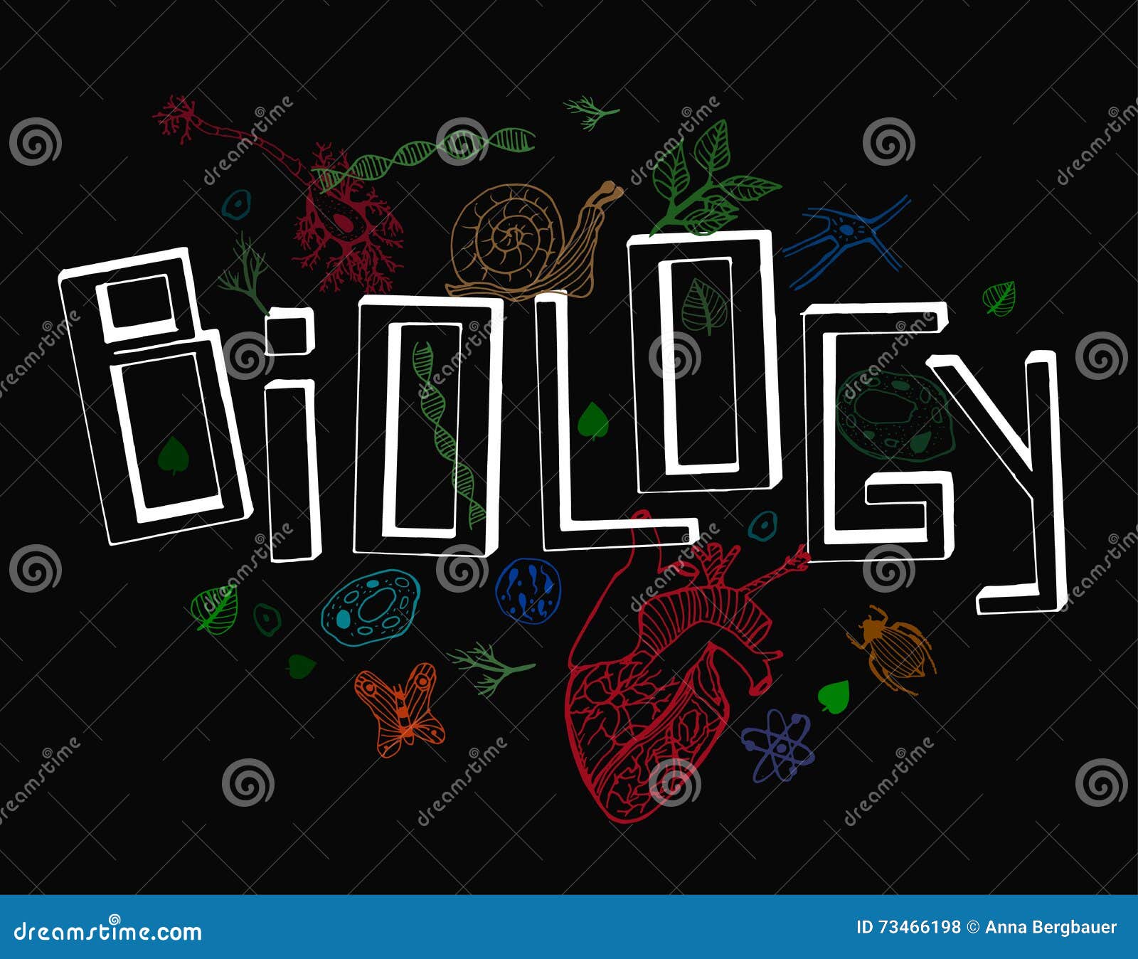 Biology Lettering vector stock vector. Illustration of typography - 73466198