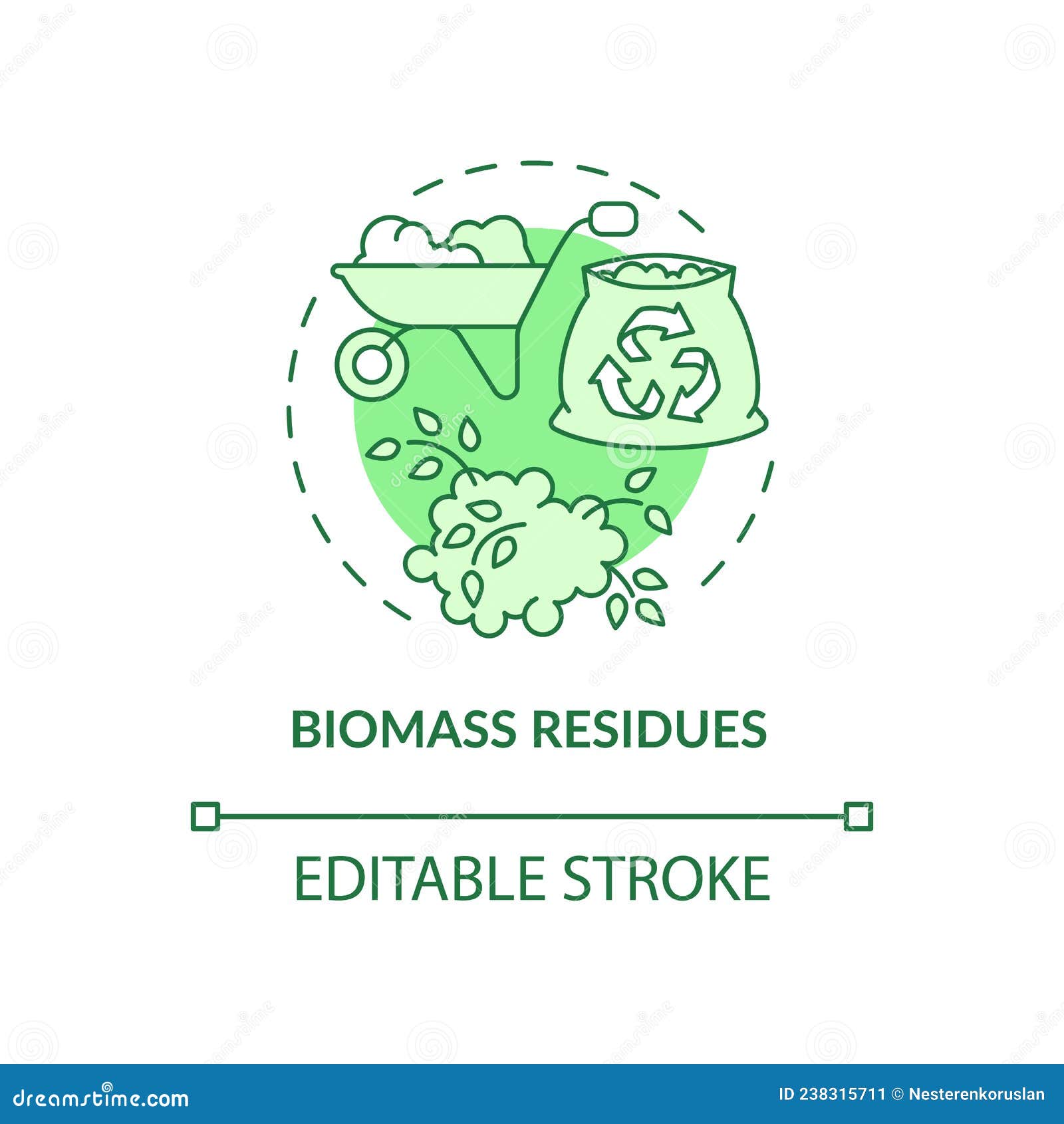 biomass residues green concept icon