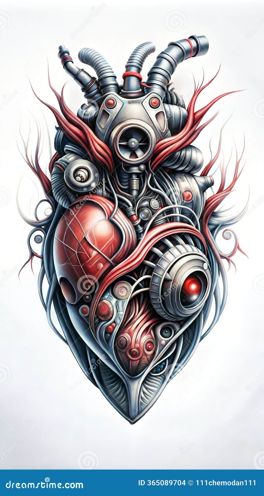 Corazón Biomecánico Con Engranajes Y Venas Rojas Stock de ilustración -  Ilustración de sofisticado, maquinaria: 365089704, image size:900x1690
