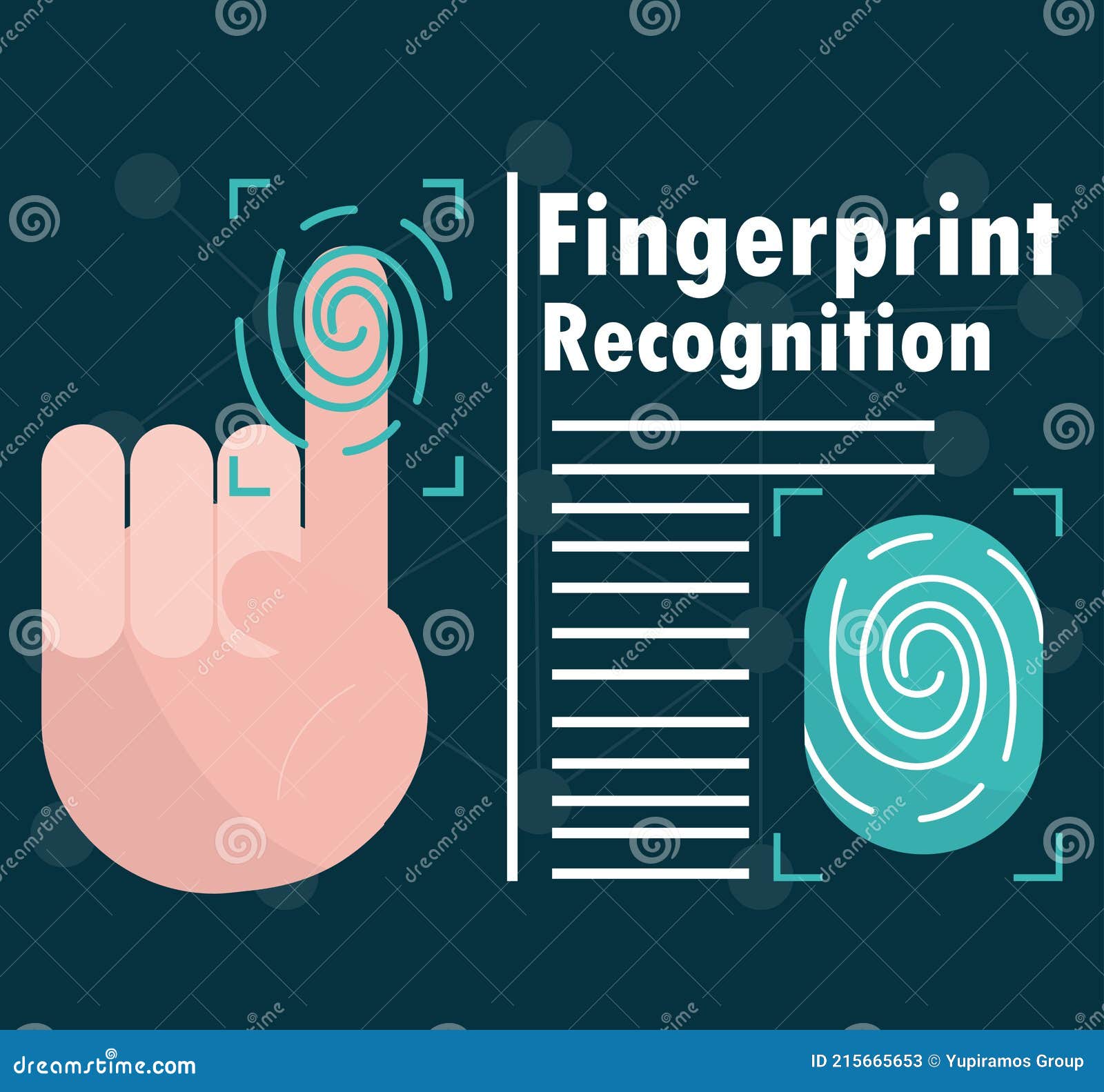 Biometric Fingerprint Recognition Stock Vector Illustration of
