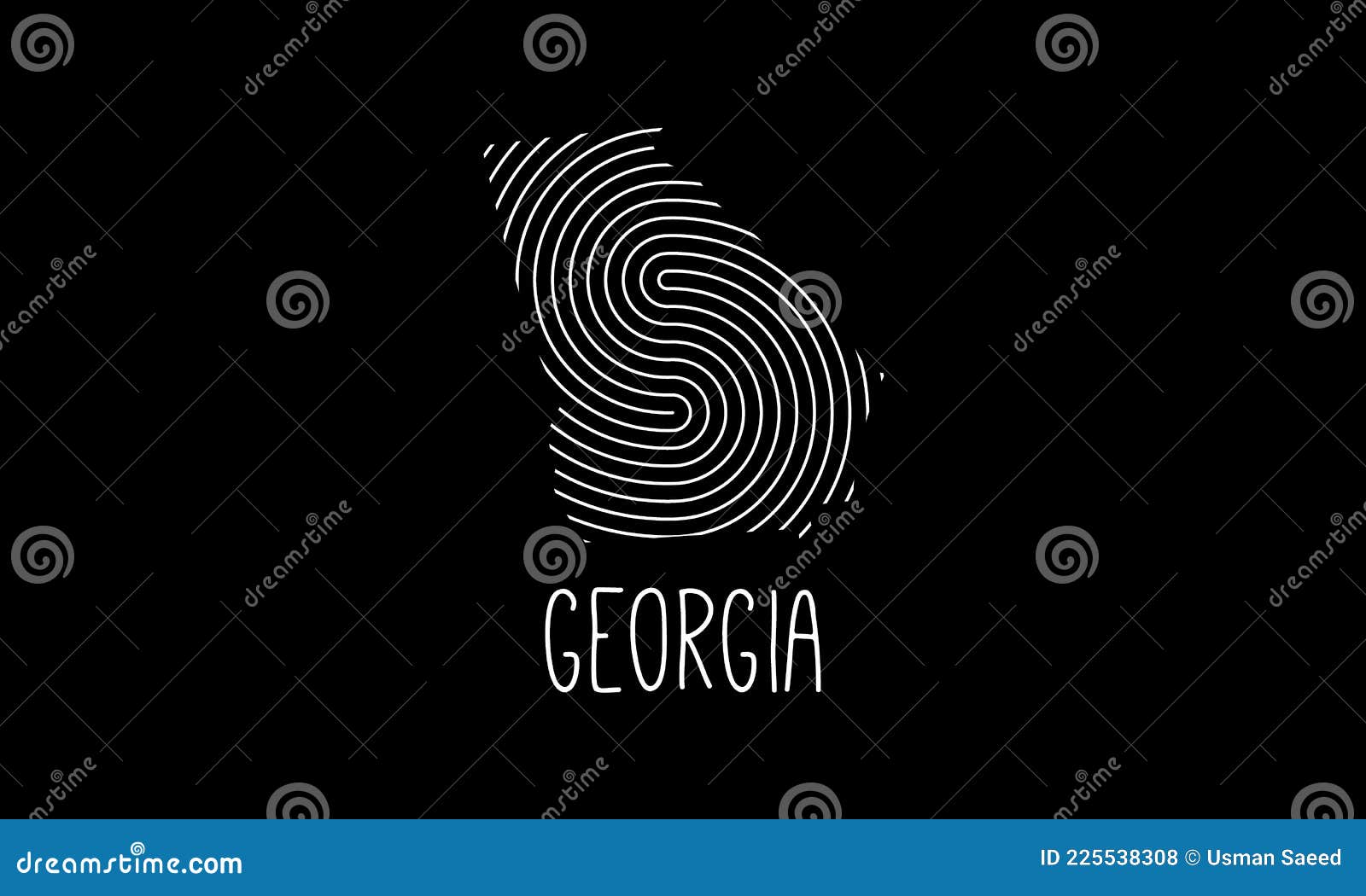 Biometric Map of Filled with Fingerprint Pattern Icon Logo