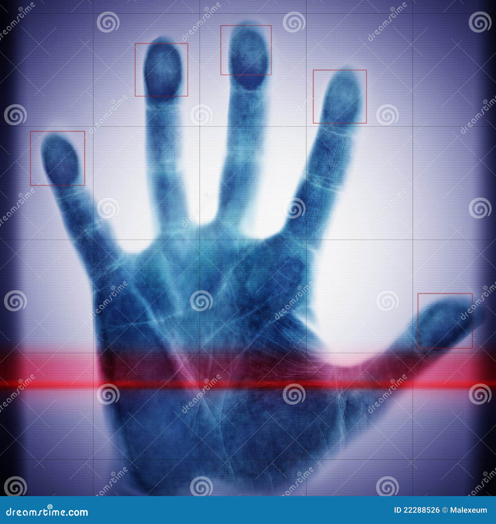 Biometric Scanner Hand of the Man Stock Photo - Image of bodyscan