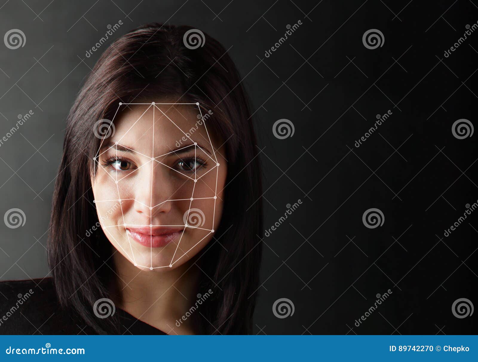 biometric verification - woman face detection,
