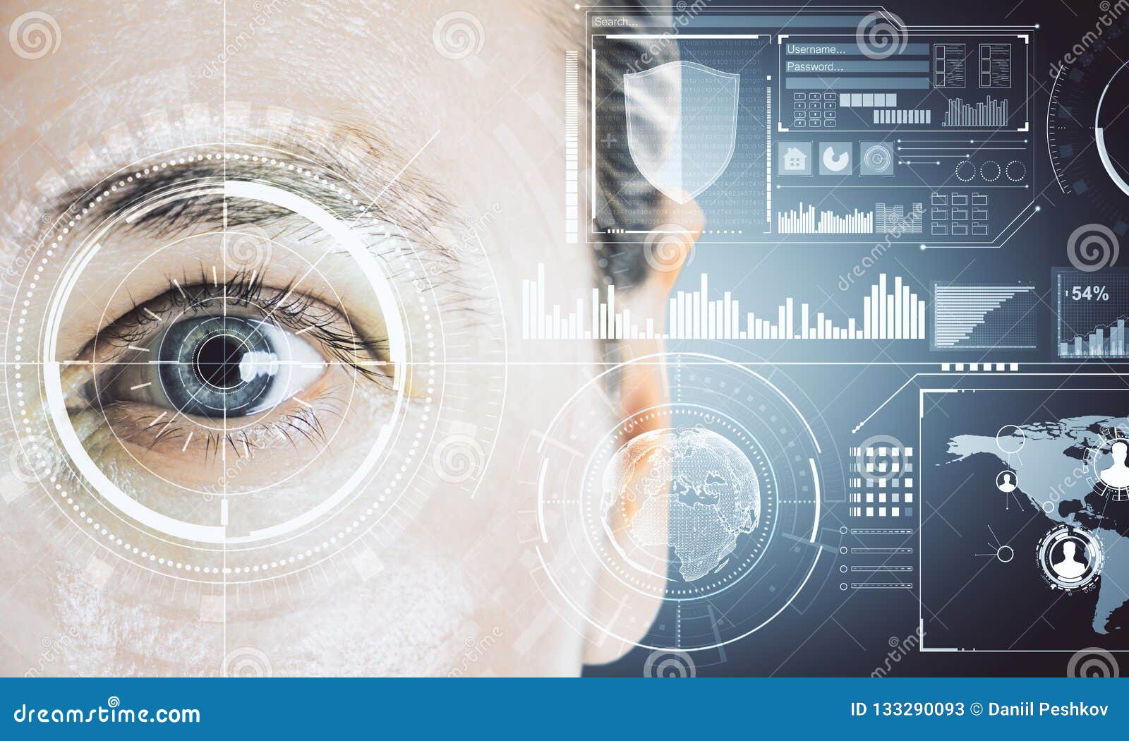 Biometrics and Future Concept Stock Image Image of looking, concept