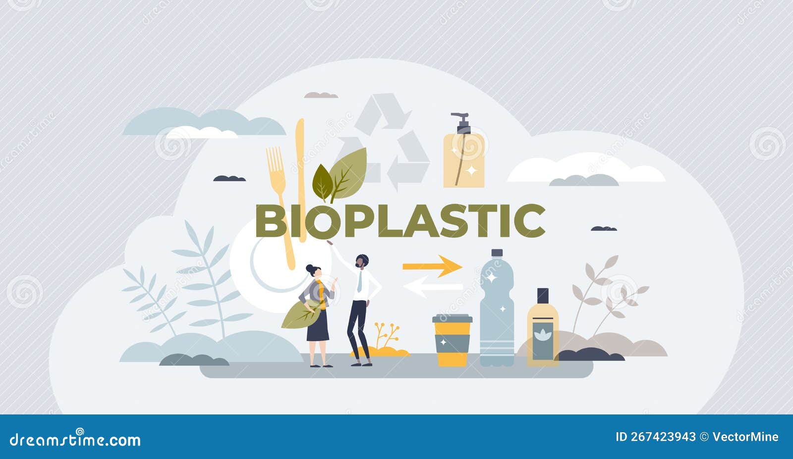 Bioplastics Material Usage for Recyclable Eco Packaging Tiny Person