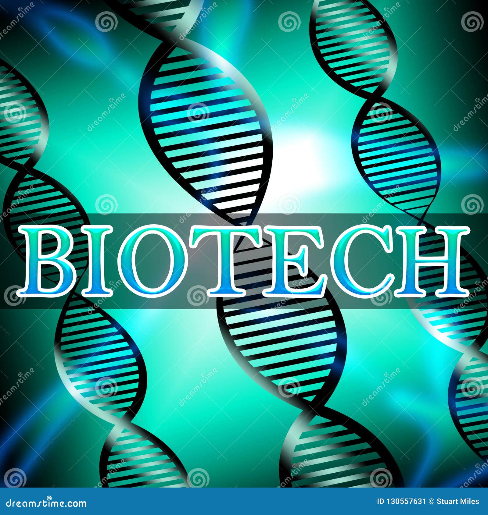 Biotech Helix Shows Lab 3d Illustration Stock Illustration