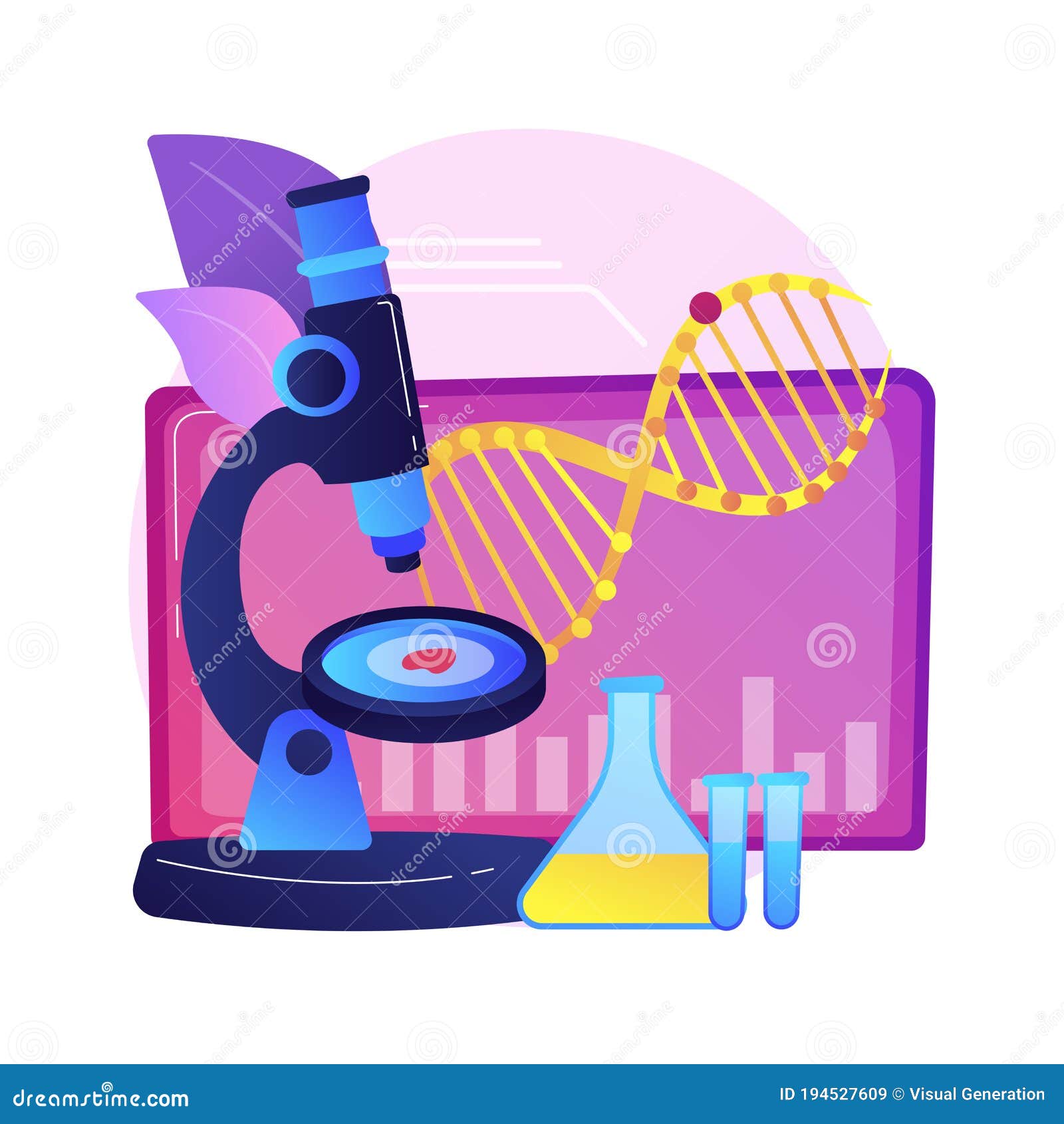 Biotechnology Abstract Banner. DNA Illustration. Medical Background