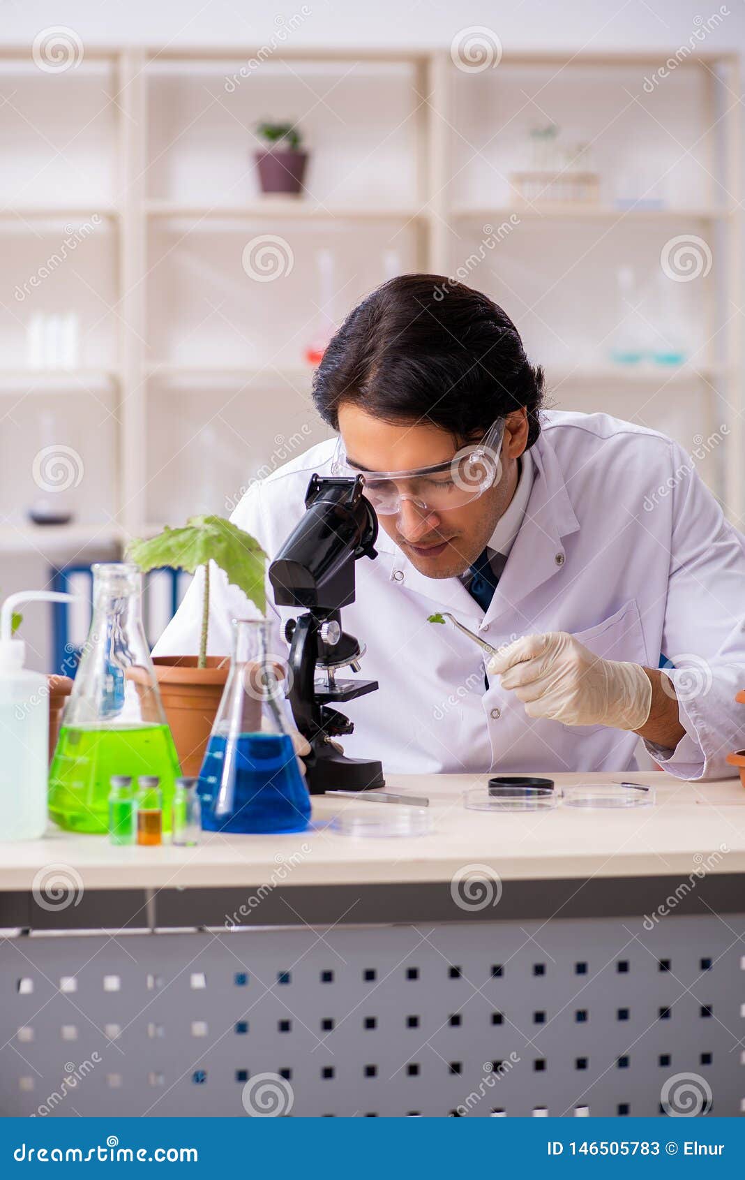 The Biotechnology Chemist Working in Lab Stock Image Image of