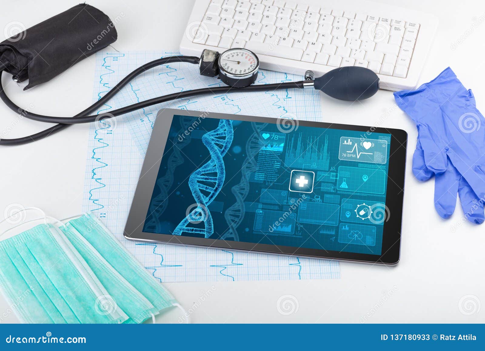 Biotechnology Concept with Medical Technology Devices Stock Image