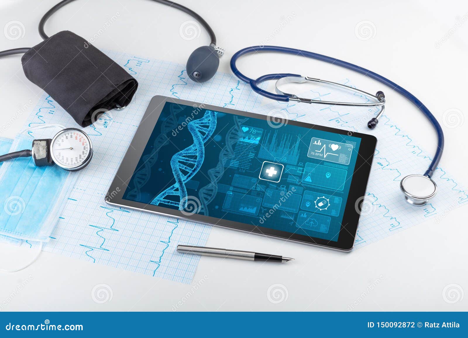 Biotechnology Concept with Medical Technology Devices Stock Photo