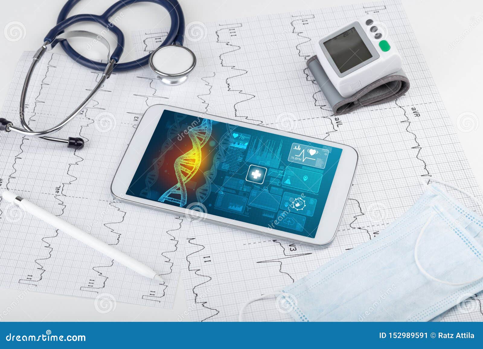 Biotechnology Concept with Medical Technology Devices Stock Image