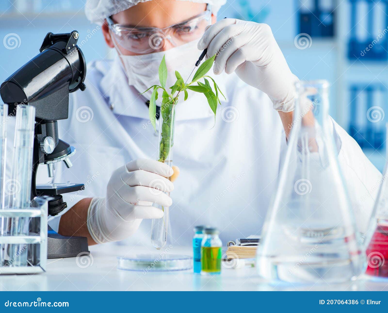 Biotechnology Concept with Scientist in Lab Stock Photo Image of
