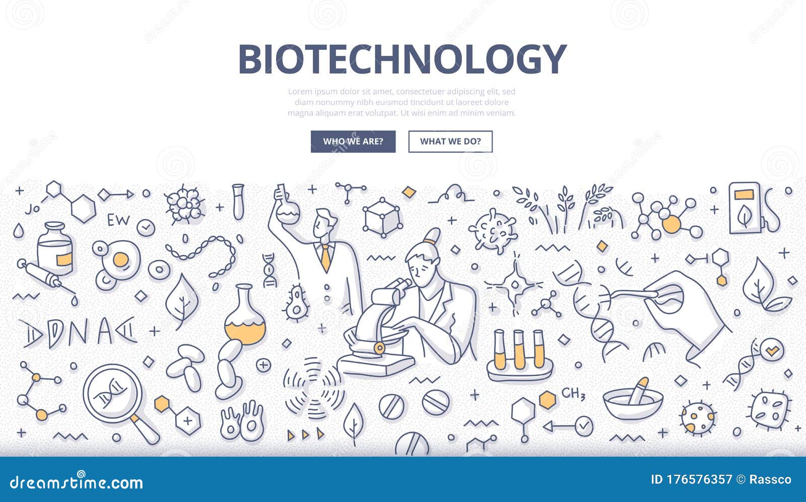 Biotechnology Doodle Concept Stock Vector Illustration of