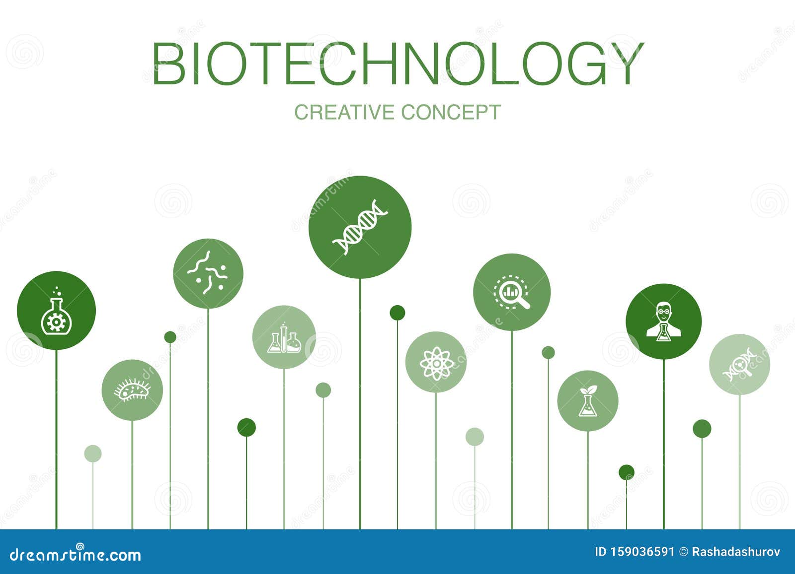 Biotechnology Infographic 10 Steps Stock Vector Illustration of